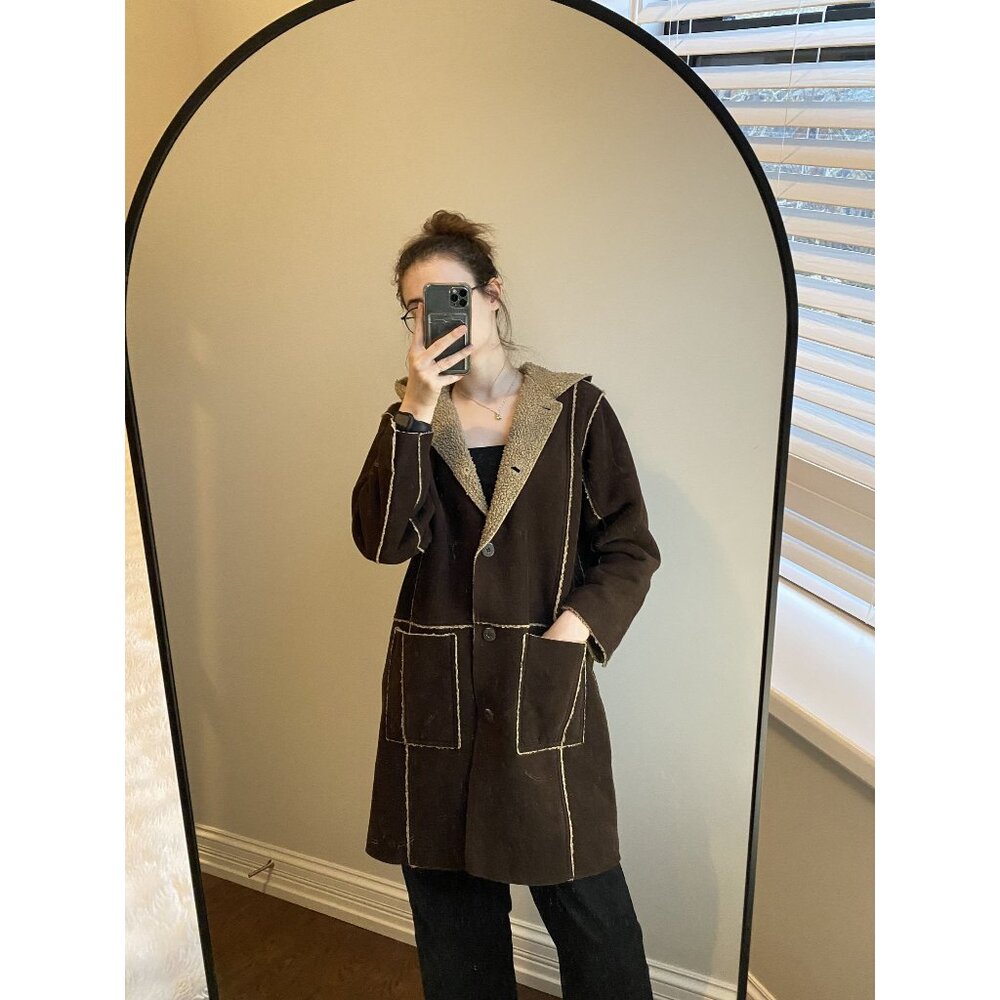 WoolRich Faux Suede Sherling Jacket SIze M
